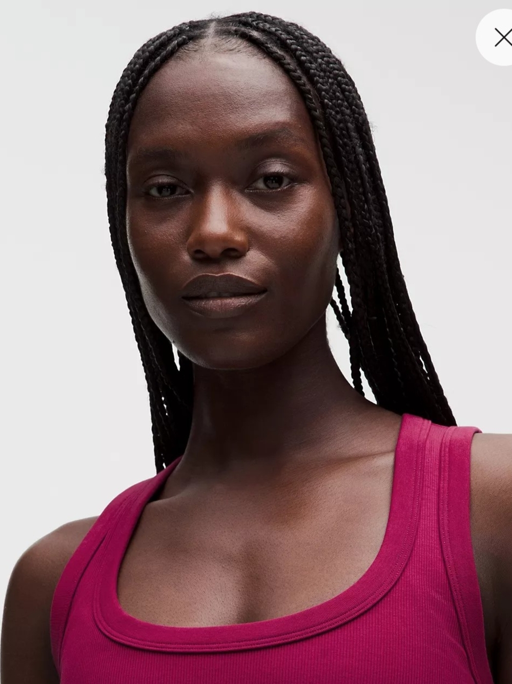 Ribbed Square-Neck Tank Top - Raspberry - Picture 4 of 6